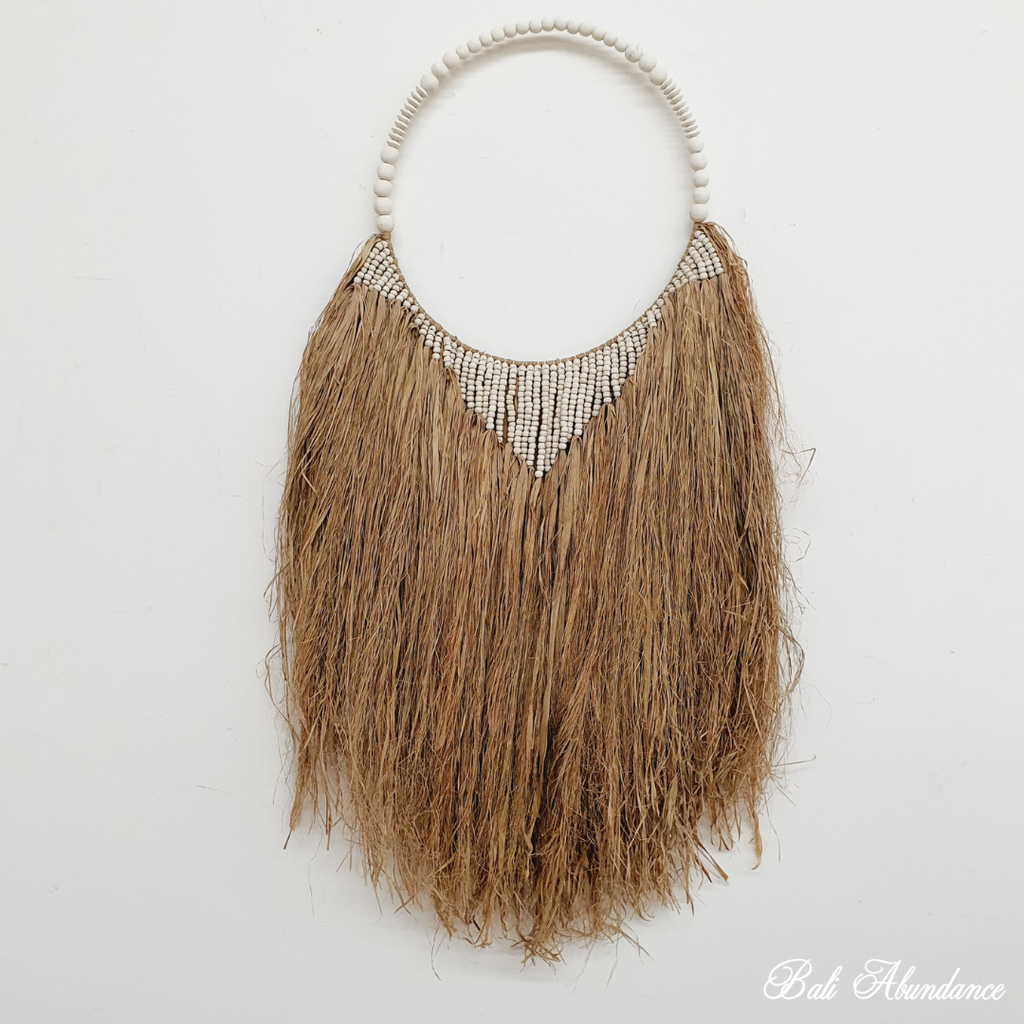 raffia bead hanging