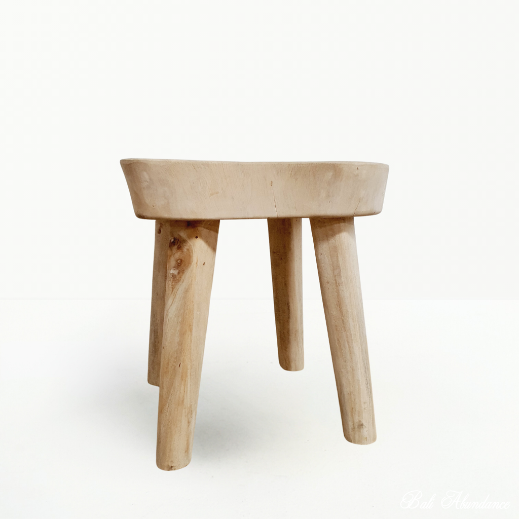 mango wood abstract stool