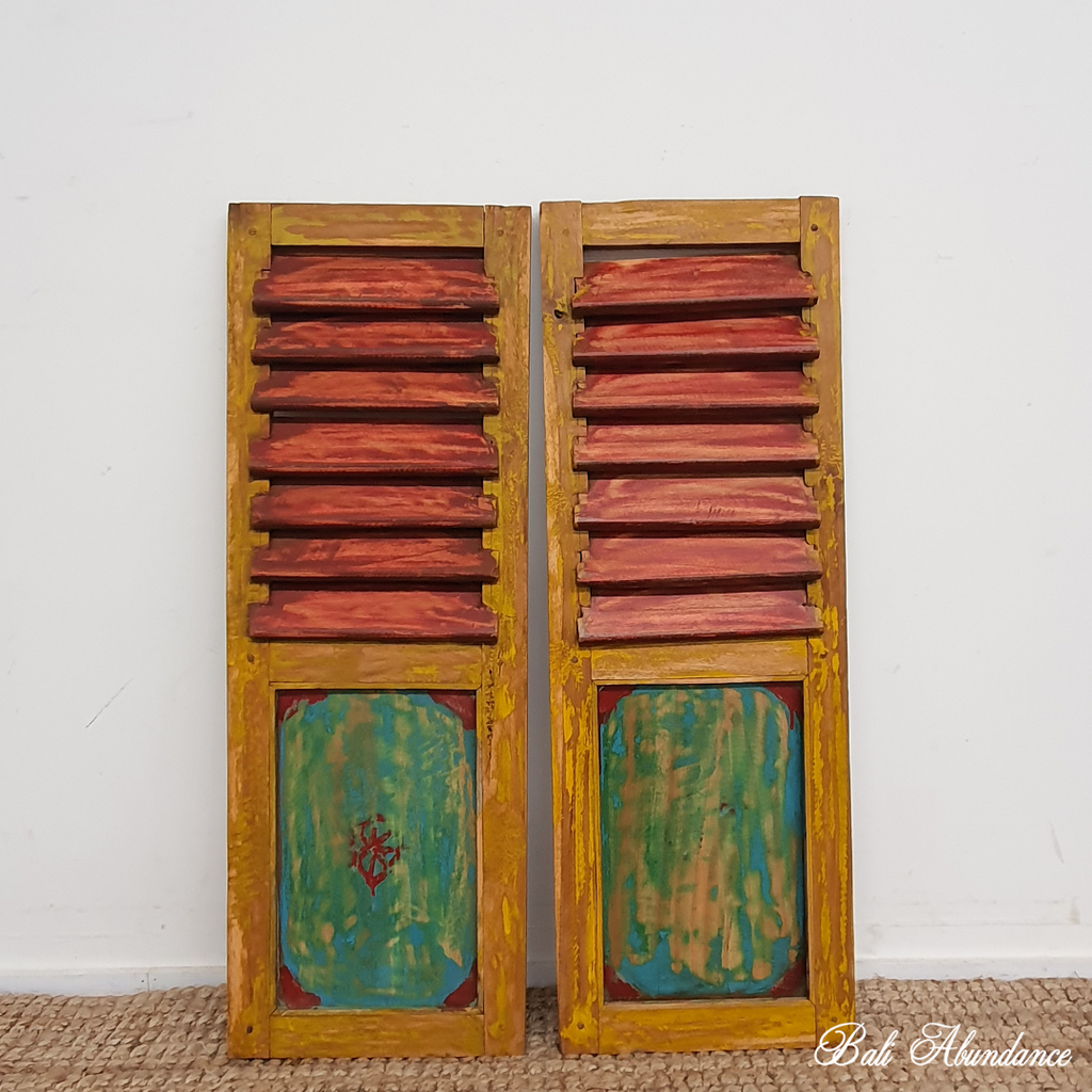 vintage louvre window shutters