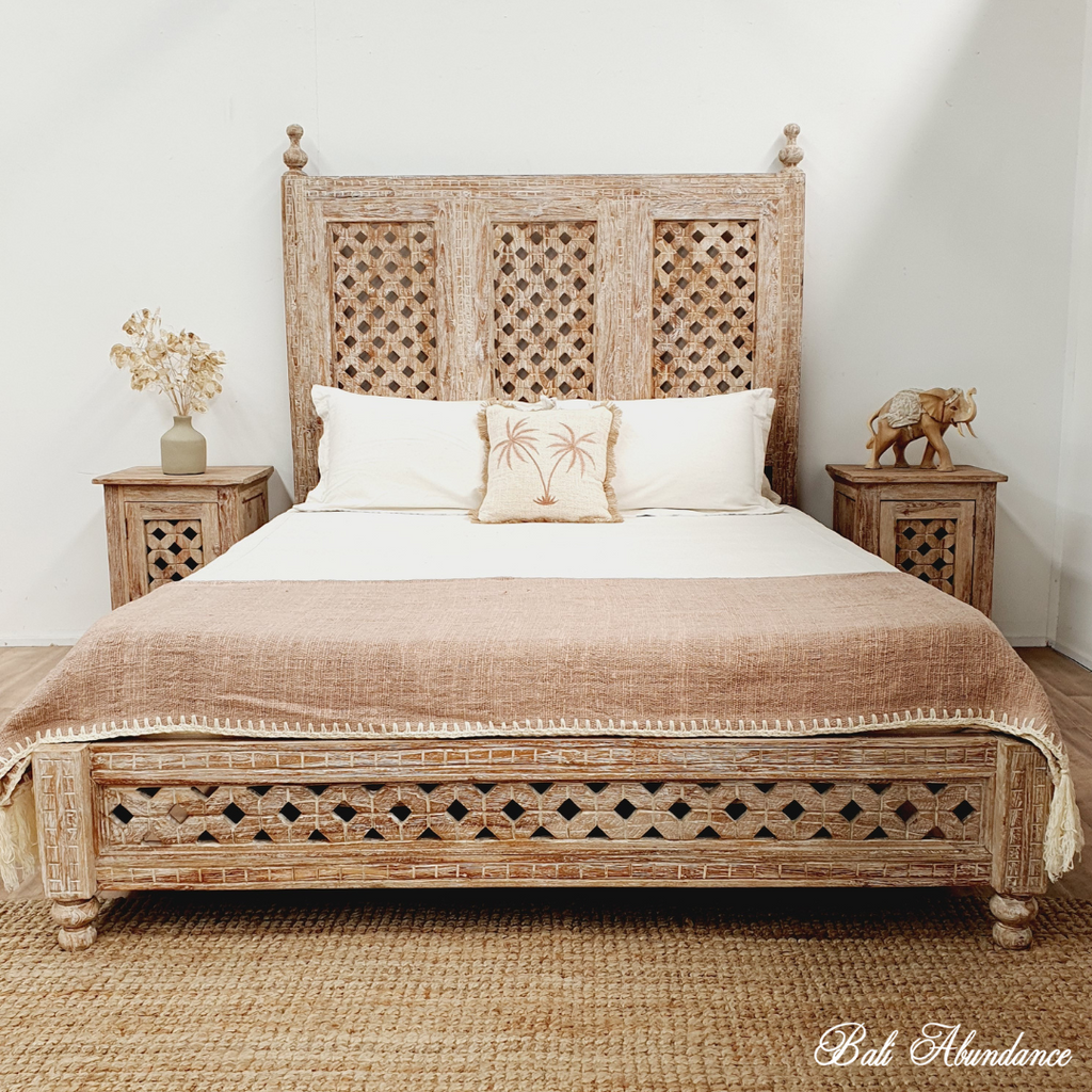 ubud handcarved teak bed