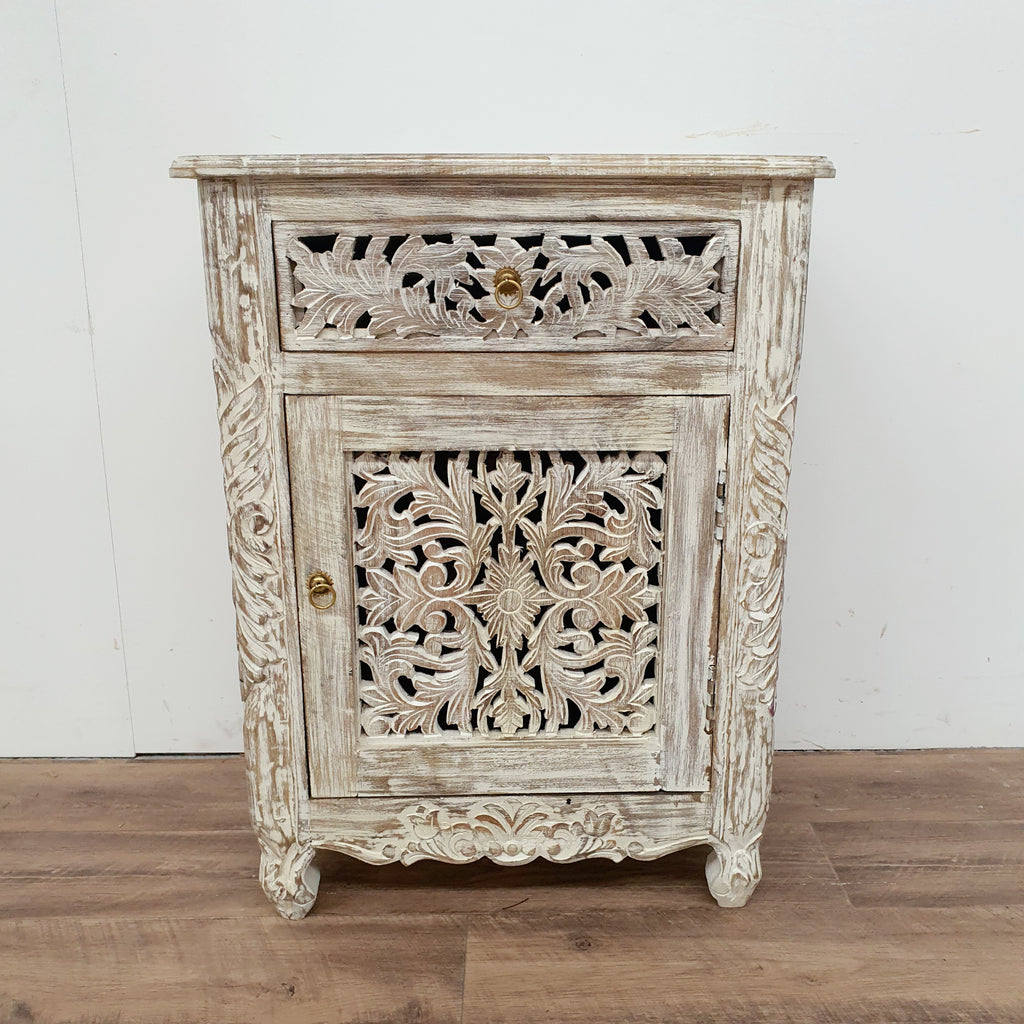 whitewash bedside table