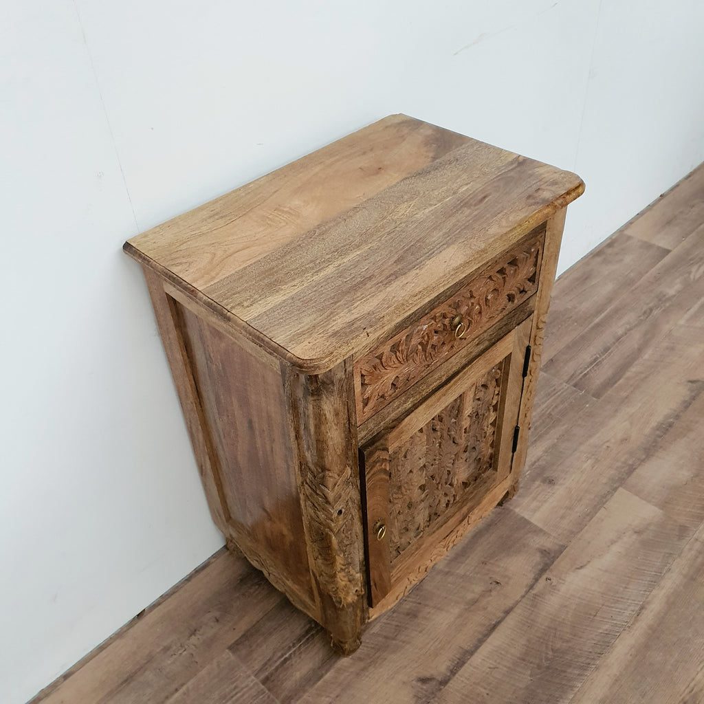 wooden bedside tables